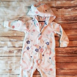 Fleece Hooded Zipper Onesie